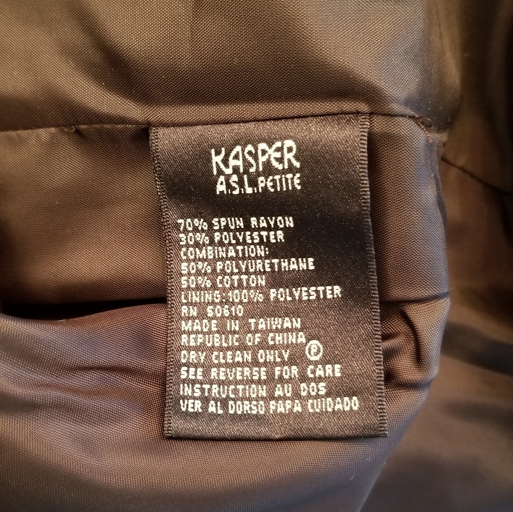 Kasper ASL leather trim collar pant suits - Picture 8 of 8